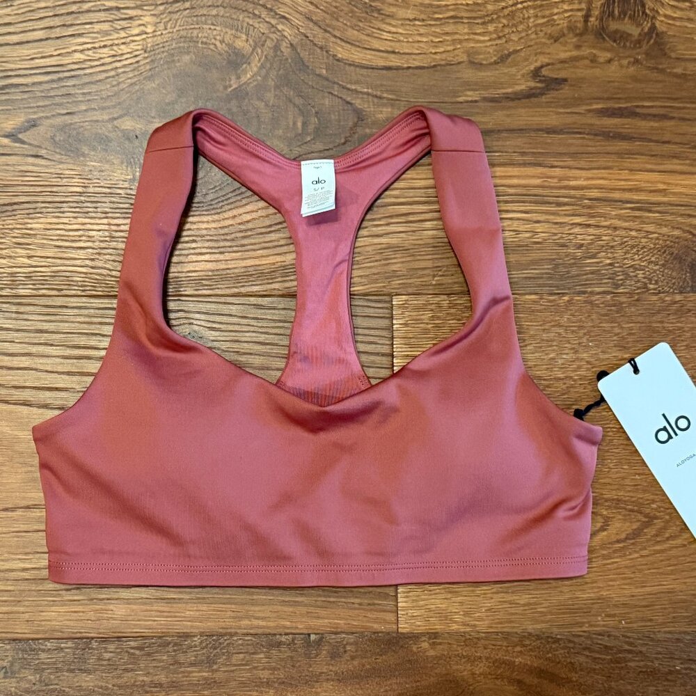 NWT - ALO Yoga - Airlift Advantage Racerback Bra - Color: Mars Clay - Size S - Picture 3 of 5